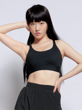 Load image into Gallery viewer, Train Fixed Bra in Jet Black
