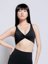 Load image into Gallery viewer, Twist Racer Bra in Jet Black
