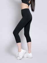 Load image into Gallery viewer, Fresh Start Crop Leggings in Jet Black