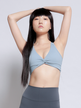 Load image into Gallery viewer, Twist Racer Bra in Baby Blue