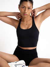 Load image into Gallery viewer, Core Racer Tank in Jet Black