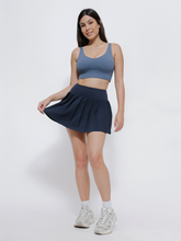 Load image into Gallery viewer, Varsity Pleated Skirt in Dark Navy