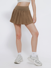 Load image into Gallery viewer, Varsity Pleated Skirt in Coffee