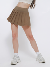 Load image into Gallery viewer, Varsity Pleated Skirt in Coffee