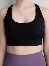 Load image into Gallery viewer, Move Cross Bra in Jet Black