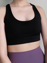 Load image into Gallery viewer, Move Cross Bra in Jet Black