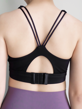 Load image into Gallery viewer, Move Cross Bra in Jet Black