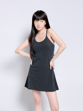 Load image into Gallery viewer, Sporty Chic Dress with Shorts in Jet Black
