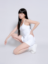 Load image into Gallery viewer, Sporty Chic Dress with Shorts in White
