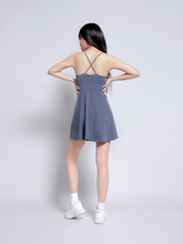 Load image into Gallery viewer, Sporty Chic Dress with Shorts in Blue Grey
