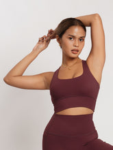 Load image into Gallery viewer, Active Cross Bra in Deep Burgundy
