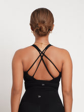 Load image into Gallery viewer, Active Cross Bra in Jet Black
