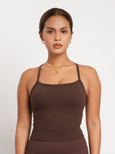 Load image into Gallery viewer, Active Racer Tank in Dark Chocolate
