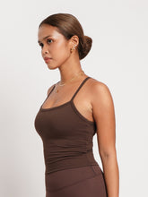 Load image into Gallery viewer, Active Racer Tank in Dark Chocolate
