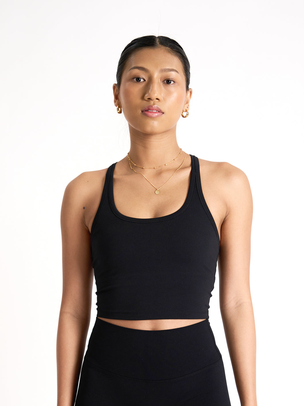 Core Racer Tank in Jet Black