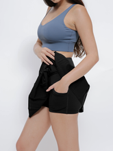 Load image into Gallery viewer, Varsity Pleated Skirt in Jet Black
