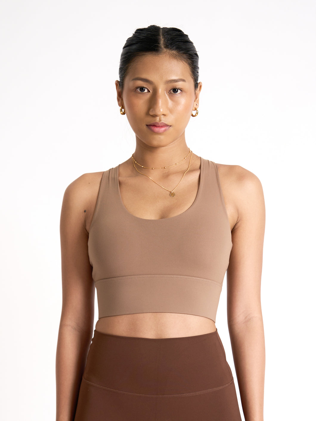 Pulse Strappy Bra in Mocha Mousse