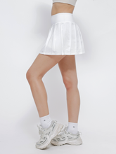 Load image into Gallery viewer, Varsity Pleated Skirt in White
