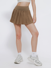 Load image into Gallery viewer, Varsity Pleated Skirt in Coffee
